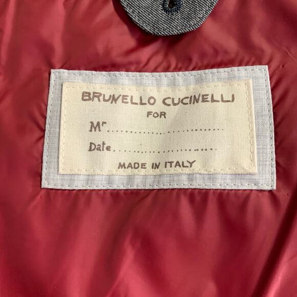 BRUNELLO CUCINELLI Size XL Grey Heather Wool Padded Buttoned Vest - Picture 7 of 10